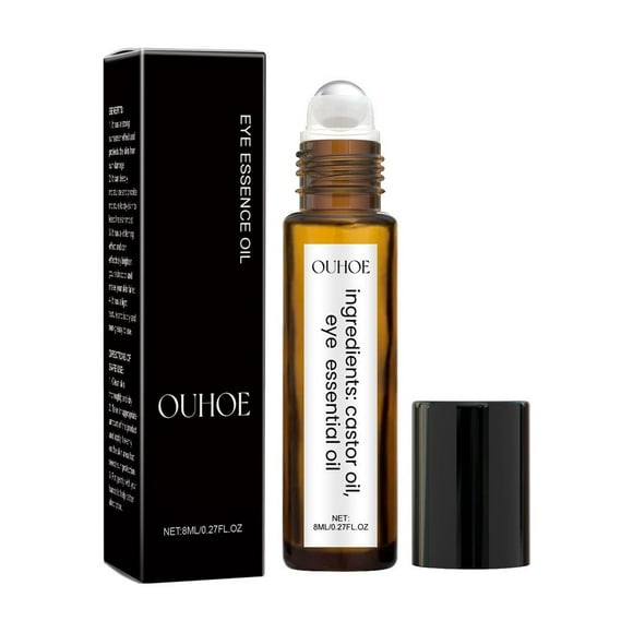 Yatlte Castor Oil Roller Glass Bottle for Eyebrow, Under Eyes, Eyelashes and Cuticles - Easy, Cold Pressed, Hexane Free, Unrefined - Vegan, Mess Free Roll On Application