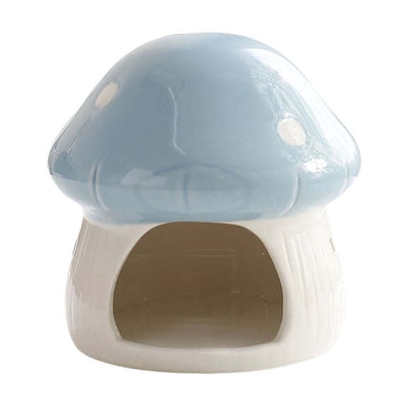 Yatlte Ceramic Hamster Hideout Cute Mushroom Shape Hamster House and Habitat Cool Hamsters Hide Suitable for Syrian, Mice, Dwarf Hamsters, Gerbils