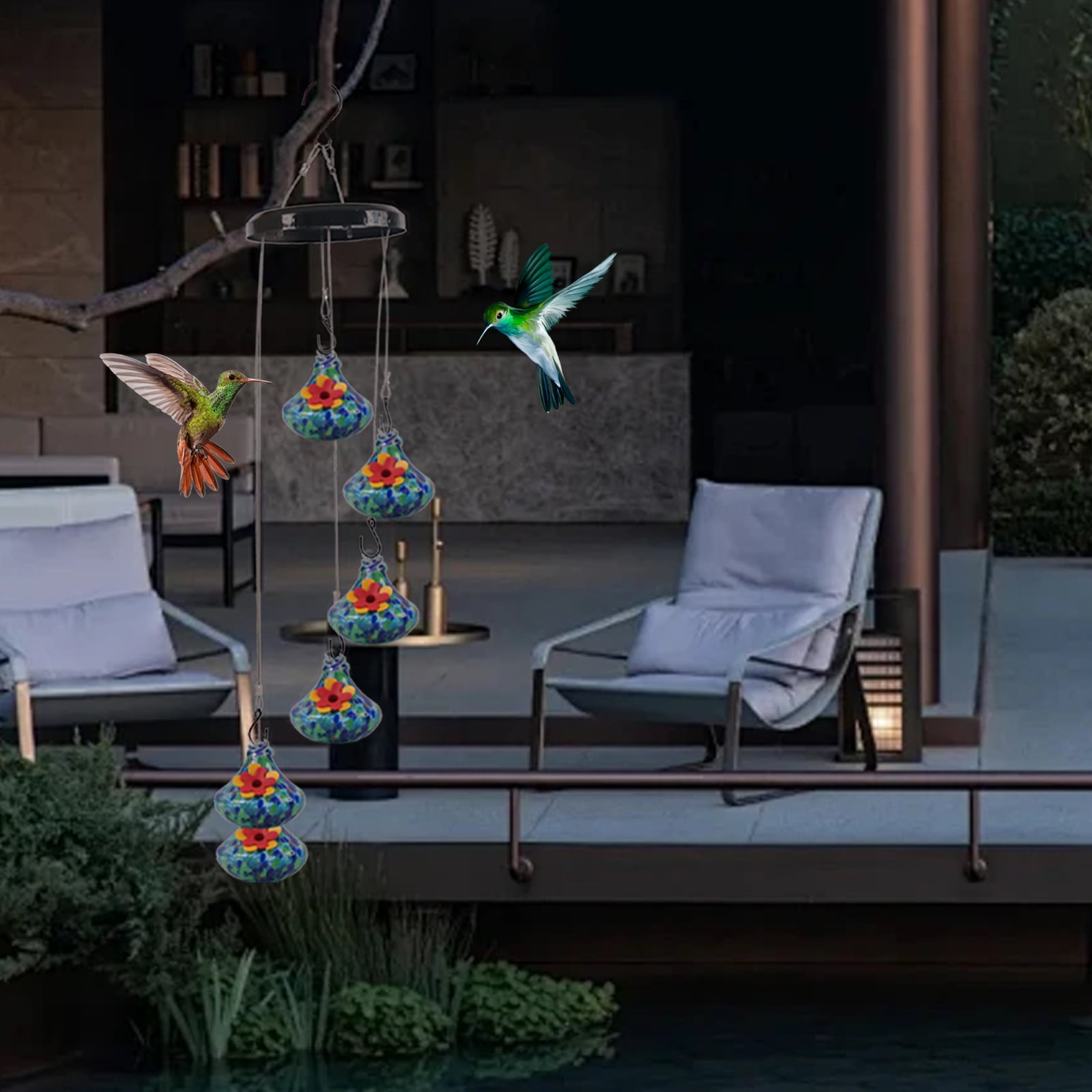 Yatlte Charming Wind Chimes Hummingbird Feeders, Never Leak, Perfect
