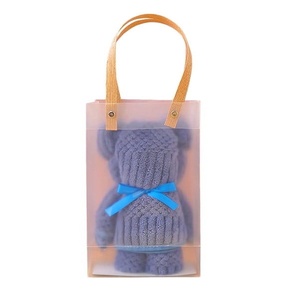 Yatlte Clear Gift Bags With Handles, Reusable White Frosted Plastic Bags for Gifts Party Favors, Transparent Tote Boutique Bag Gift Wrap Bags for Wedding