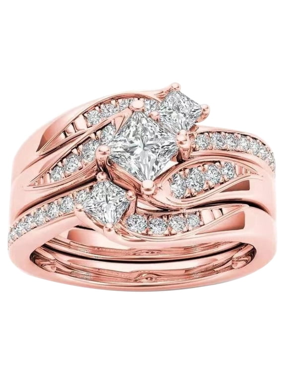 Round Cubic Zirconia Ring for Women, Platinum Plated Stone Ring, Stackable Round Engagement Ring, Cubic Zirconia Jewelry for Wedding, Anniversary, Birthday