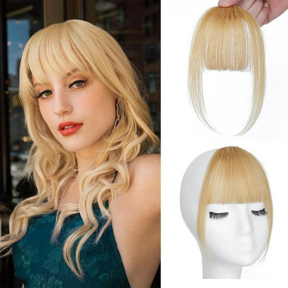 Yatlte Clip in Bangs Real Human Hair Bangs Hair Clip Fringe with Temples Hairpieces for Women Natural Looking Fake Bangs for Daily Wear