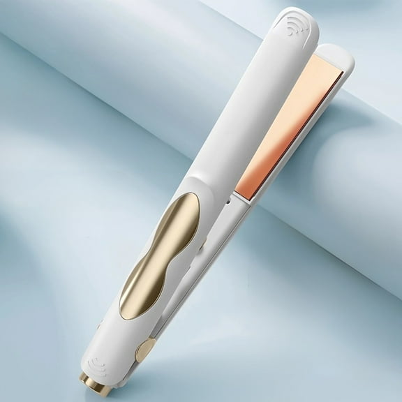 Yatlte Cordless Hair Straightener and Curler 2 in 1 Ceramic Flat Iron Mini Cordless Portable Travel Hot Tools Straight Curl for Women Men USB Rechargeable with Pouch