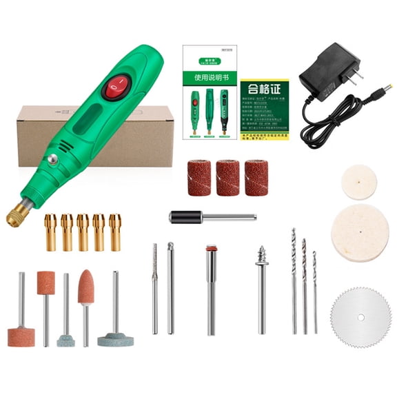 Yatlte Cordless Mini Rotary Tool Set - Multi-Purpose Mini Electric Grinder Kit - USB Rechargeable with Light for Engraving Grinding Polishing Cutting DIY Blue