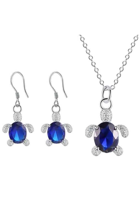 Cute Sea Turtle Pendant Necklace Created Opal Necklace Silver Chain Animal Jewelry Gift for Women