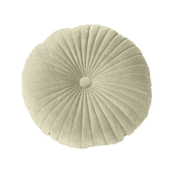 Yatlte Decorative Round Pleated Throw Pillows, Round Sofa Cushion Pure Color Velvet Home Decor, Vintage Velvet Floor Pillows for Sofa Vanity Chair Bed