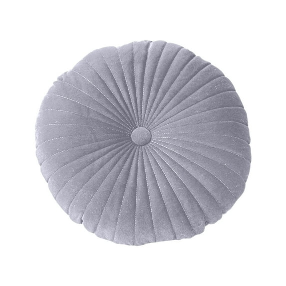 Yatlte Decorative Round Pleated Throw Pillows, Round Sofa Cushion Pure Color Velvet Home Decor, Vintage Velvet Floor Pillows for Sofa Vanity Chair Bed