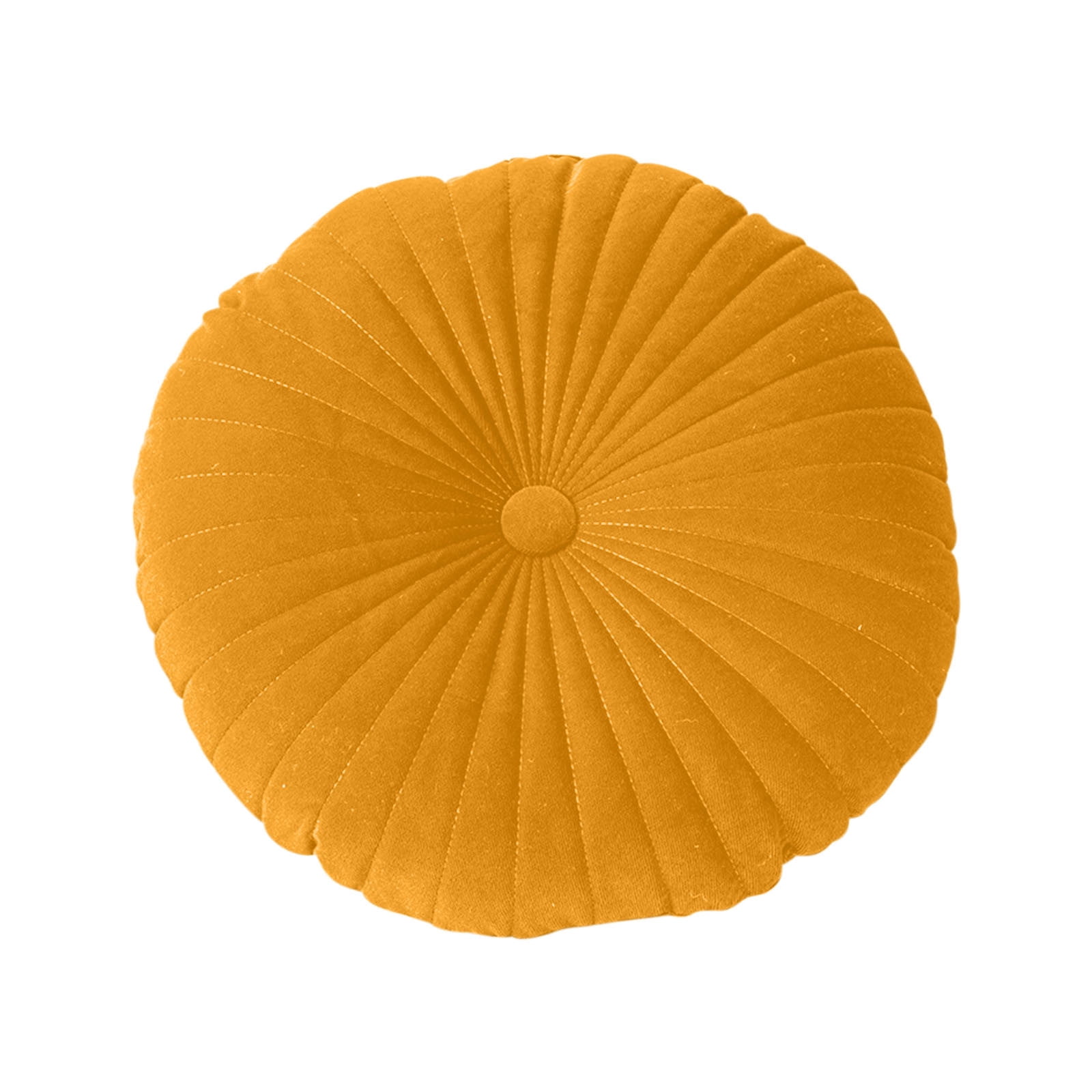 Yatlte Decorative Round Pleated Throw Pillows, Round Sofa Cushion Pure Color Velvet Home Decor, Vintage Velvet Floor Pillows for Sofa Vanity Chair Bed
