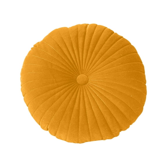 Yatlte Decorative Round Pleated Throw Pillows, Round Sofa Cushion Pure Color Velvet Home Decor, Vintage Velvet Floor Pillows for Sofa Vanity Chair Bed
