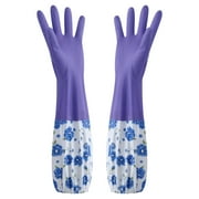 Yatlte Dishwashing Cleaning Gloves, Household Kitchen Dishwashing Gloves, Dish Gloves with Flocked Liner, Long cuff, Non-Slip Cleaning Gloves, Latex Free