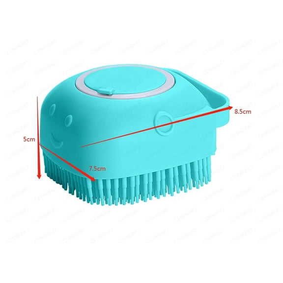 Yatlte Dog Bath Brush, Portable Dog Bath Brush, Pet Massage Brush Shampoo Dispenser, Soft Silicone Brush Rubber Bristle for Dogs and Cats Shower Grooming