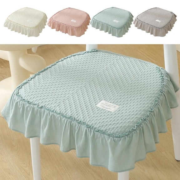 Yatlte European Chair Cushion for Dining Chair Office, Non Slip European Seat Cushion Square Thicken Chair Pad with Fixed Rope, Lace Ruffle Chair Cushion