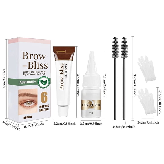 Yatlte Eyelash & Eyebrow Color Kit, Professional Instant Lash & Brow Color Kit, Easy to Use with Natural Results, DIY Hair Coloring Eye Brow & Eye Lash Set for Beginner Salon Beauty 7ml