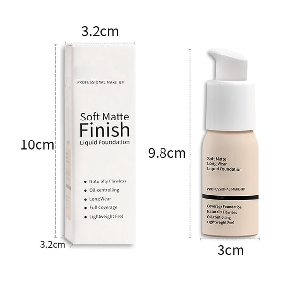 Yatlte Full Coverage Foundation, Soft Matte, Oil Control Concealer, Foundation Makeup Flawless Cream Smooth Long Lasting 24HR Waterproof and Blendable 30ml