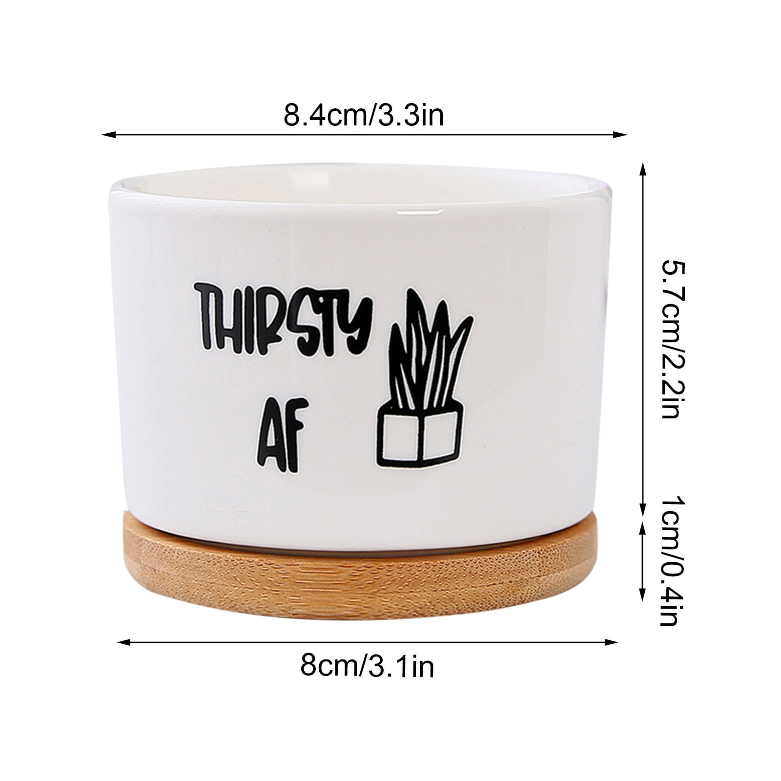 Yatlte Funny Succulent Plant Pot, Small Ceramic Cactus Planter Pot for ...