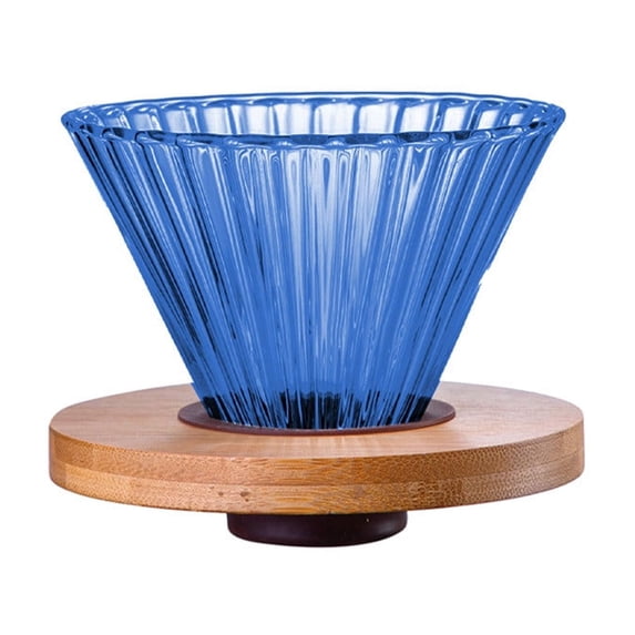 Yatlte Glass Coffee Dripper/Filter, Cone Glass Pour Over Coffee Dripper with Bamboo Stand, 1-4 Cups Drip Coffee Maker Funnel Accessories for Home