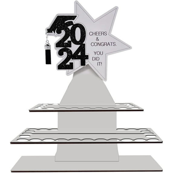 Yatlte Graduation Money Gift Holder,Holder with 20 Holes 2024 Graduation Tiered Tray Cash Cake DIY Unique Greeting Gift,Graduation Party Decorations 2024 Grad Party Supplies