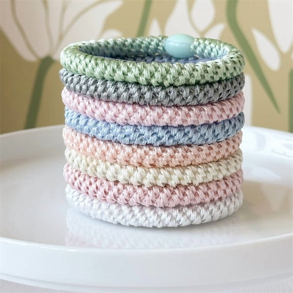 Yatlte Hair Ties Elastics for Thick & Thin Hair, No Damage Boho Hair Rubber Bands, Braided Ponytail Holders No Pull, Cute Hair tie for Women Girls| 2 pcs Colorful Hair Accessories