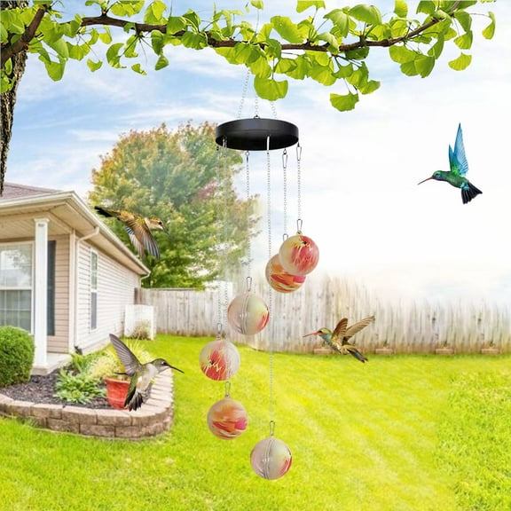 Yatlte Hummingbird Feeders, Charming Wind Chimes Hummingbird Feeders, New Hummingbird Feeders for Outdoors Hanging Bee Proof and Bird Feeders for Outdoors, Garden Decor for Outside