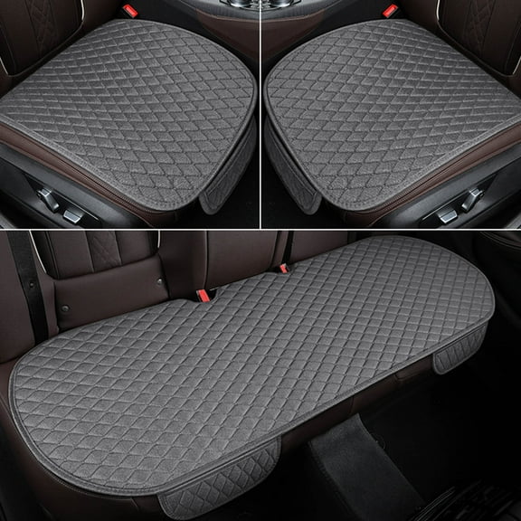 Yatlte Linen Car Seat Covers Cushion with Storage Pocket, Luxury Include Front Car Seat Protector and RearCar Seat Cushion, Compatible with 95% Vehicles, Fit for Cars Truck SUV