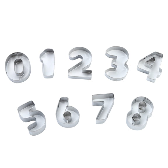 Yatlte Number Cake Mold Baking Forms Moulds, 9 Pieces 0-8 Cake Number Stencils, Flat Plastic Mold Numerical Templates Cutting for DIY Cakes Cookies Pastry Home Party Supplies
