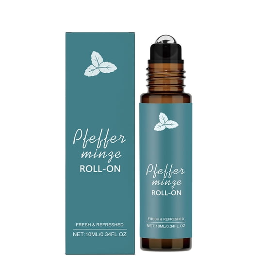 Yatlte Peppermint Essential Oil Roll-On 10 ml - Pure, Natural & Prediluted Blend with Fresh Minty Aroma - Roller for Aromatherapy & Headache Relief