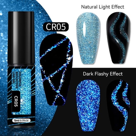 Yatlte Reflective Gel Nail Polish 5ml Silver Glitter Nail Polish Shimmer Soak Off Uv LED Lamp Gel Nail Art Manicure Salon DIY Home Diamond