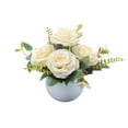 thumbnail image 1 of Yatlte Roses Artificial Flowers in Vase, Fake Flowers with Vase, Artificial Flower Centerpieces Coffee Table Decorations Silk Flowers Arrangements for Home Dining Room Kitchen Wedding Decor, 1 of 6