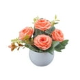 thumbnail image 1 of Yatlte Roses Artificial Flowers in Vase, Fake Flowers with Vase, Artificial Flower Centerpieces Coffee Table Decorations Silk Flowers Arrangements for Home Dining Room Kitchen Wedding Decor, 1 of 6