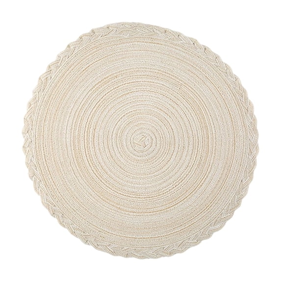 Yatlte Round Braided Placemats, Washable Place Mats | Non Slip Heat Resistant Fabric Polyester Dining Table Mats for Home Kitchen Table Wedding Dinner Party Decor