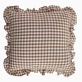 thumbnail image 1 of Yatlte Ruffled Throw Pillow Cover 18x18 Gingham | Ruffle Throw Pillow Cover Gingham Cotton Decor Farmhouse Soft Cushion Case for Couch Sofa Bed Living Room, 1 of 7
