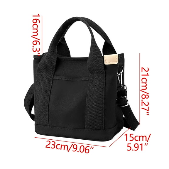 Yatlte Small Canvas Tote Bag with Zipper, Multi Pocket Shoulder Crossbody Handbag Bag with Compartments for Work