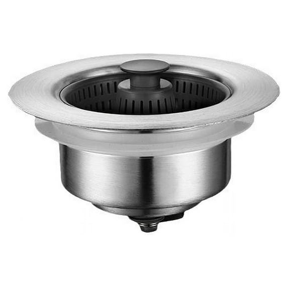 Yatlte Stainless Steel Sink Stopper, New Upgraded 3 in 1 Kitchen Sink Bounce Core Drain Strainer and Stopper, Anti-Clogging Sink Food Catcher Basket, Fast Drainage Odor Filter Sink Plug