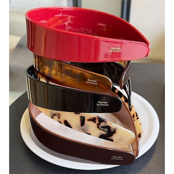 Yatlte Tortoise Shell Headbands for Women, No Slip Versatile Wide Acetate Retro Plastic Headbands (Dark Tortoiseshell)