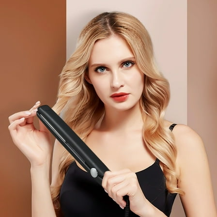 Yatlte Upgraded 2-in-1 Mini Curling Wand Flat Iron Hair Straightener,Mini Dual Purpose Curling Flat Iron, Long-Lasting Portable Travel Curling Wand for Women Girls Short Hair, All Hair Types