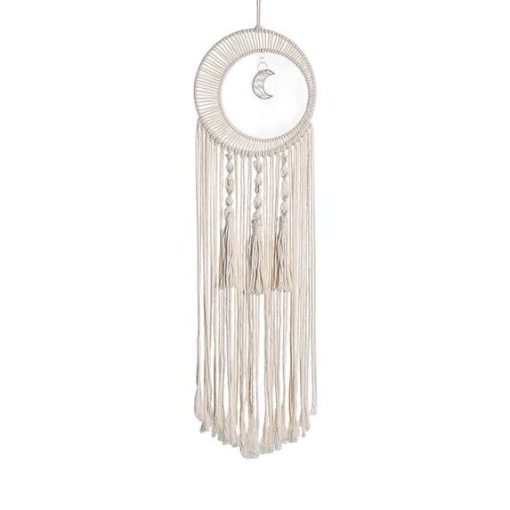 Yatlte White Macrame Dream Catchers, Woven Wall Hanging | Handmade Wall Hanging, Boho Decor, Home Bedroom Dorm Room, Large Aesthetic Accent, Gift