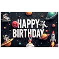 thumbnail image 1 of Yatrandify Astronaut Design Happy Birthday Banner Rocket Adventures Birthday Party Decorations for Kids Space Themed Indoor Outdoor Use, 1 of 6