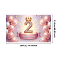 thumbnail image 1 of Yatrandify Colorful Balloons Birthday Banner Crown Design Party Backdrop for Kids Celebration Indoor Decoration, 1 of 8