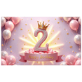 thumbnail image 1 of Yatrandify Colorful Balloons Birthday Banner Crown Design Party Backdrop for Kids Celebration Indoor Decoration, 1 of 7