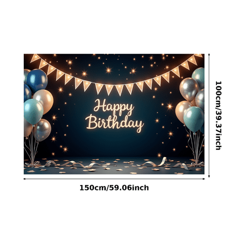Yatrandify Colorful Balloons Happy Birthday Banner Decorative Background Celebration Prop for Birthday Party Indoor Event Photo Shoot