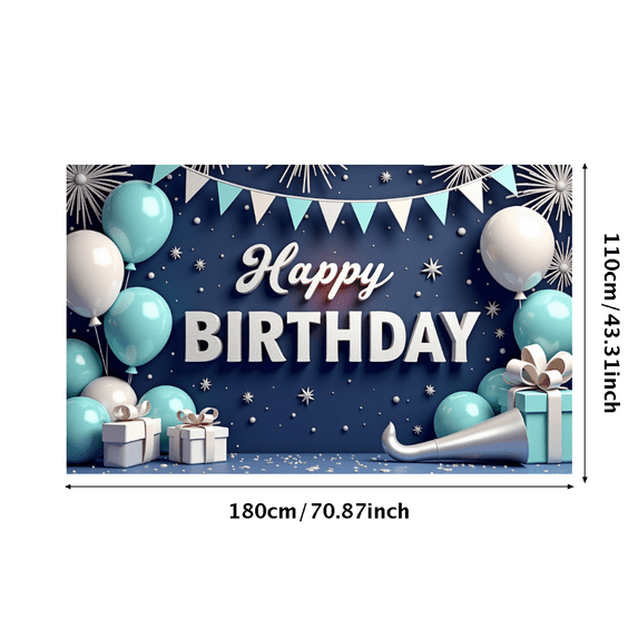 Yatrandify Colorful Balloons Happy Birthday Banner Decorative Design Party Backdrop Celebration Banner for Birthday Party Kids Event Photo Shoot