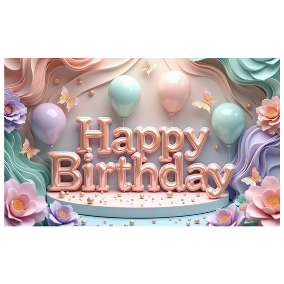 Yatrandify Colorful Balloons Happy Birthday Bright Flowers Festive Butterflies Party Decoration for Birthday Celebration Kids Event