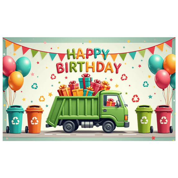 Yatrandify Colorful Banners Happy Birthday Truck Balloon Decoration for Kids Birthday Party Celebration