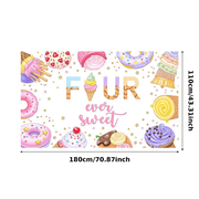 Yatrandify Colorful Candy Happy Birthday Banner Ice Cream Sweet Decorations Doughnut for Kids Birthday Party Event Celebration