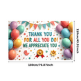 thumbnail image 1 of Yatrandify Colorful Decoration Thank You Banner Balloon Theme Appreciation Design for Employee Recognition Office Party School Event, 1 of 7