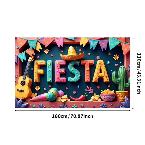 Yatrandify Colorful Design Fiesta Banner Mexican Party Decor Floral Guitar Sombrero Banner for Fiesta Celebration Cinco de Mayo Event Decoration
