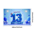 thumbnail image 1 of Yatrandify Colorful Design Happy 13 Birthday Banner Decorative Theme Decorative Design for Teen Party Birthday Celebration Indoor Use, 1 of 7