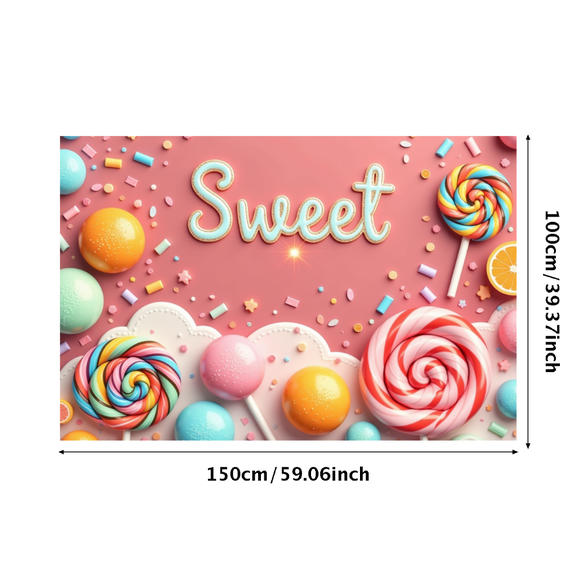 Yatrandify Colorful Design Sweet Banner Candy Theme Decorative Design for Kids Party Celebration Holiday