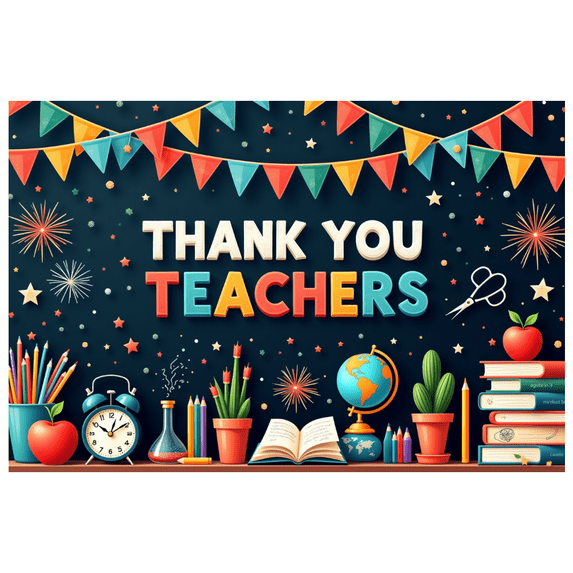 Yatrandify Colorful Design Teacher Appreciation Banner Decorative Elements for School Celebration Classroom Events Educational Settings