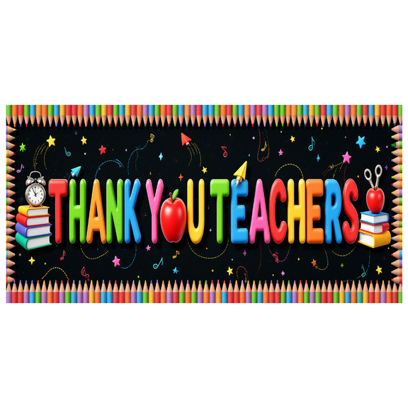 Yatrandify Colorful Design Teacher Appreciation Banner School Theme Decorative Design for Classroom Decoration School Event Teacher Gift